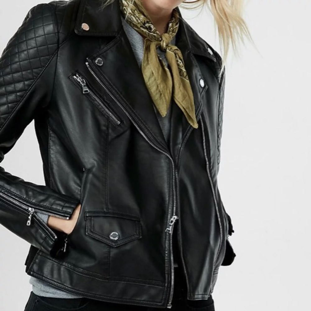 (Minus) the leather quilted motto jacket